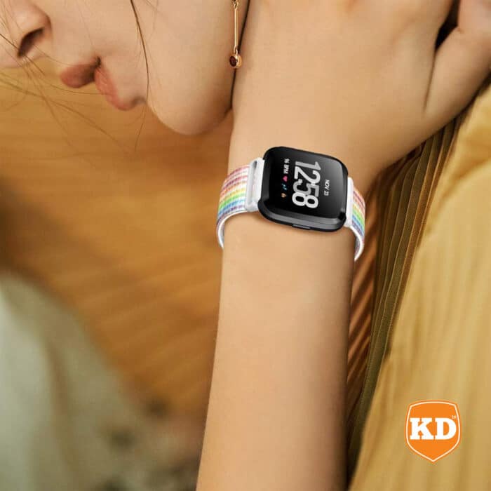 Killer Deals Replacement Woven Nylon Strap for Fitbit Versa 2- Rainbow - Image 3