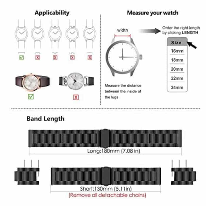 Killer Deals 24mm Universal Watch Replacement Stainless Steel Strap - Image 5