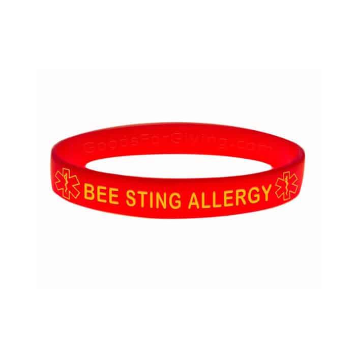 Killer Deals Emergency Bee Sting Allergy Medic Alert Silicone Bracelet x5 - Image 6