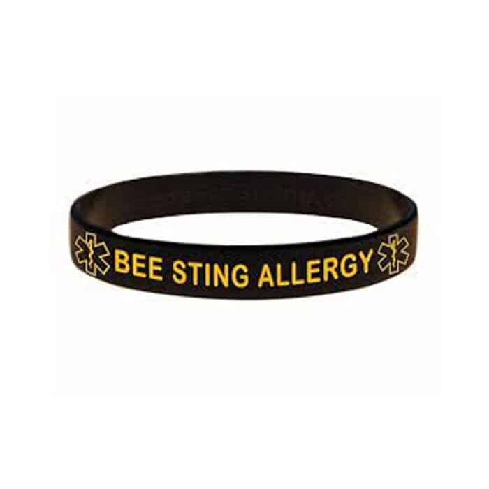 Killer Deals Emergency Bee Sting Allergy Medic Alert Silicone Bracelet x5 - Image 2