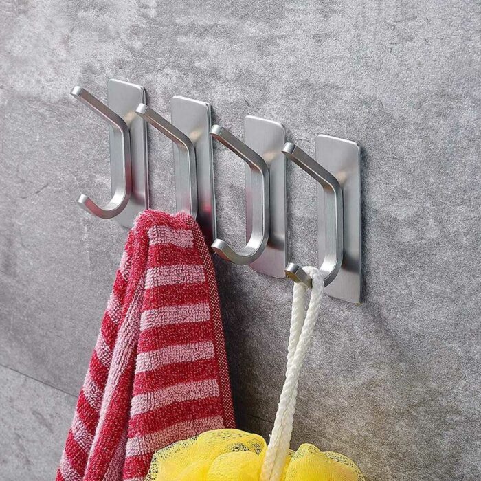 Killer Deals Bathroom Kitchen Heavy Duty Stainless Steel Wall Hook Set x4 - Image 3