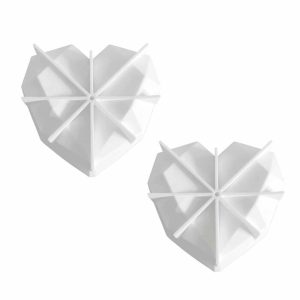 13440-700×700-1 Killer Deals Dessert 3D Diamond Heart Shaped Silicone Baking Mould Set of 2