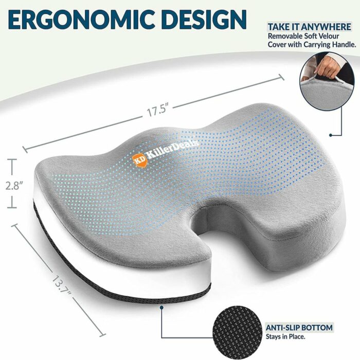 Killer Deals Back Support Gel Memory Foam Office Desk Chair Cushion - Image 4