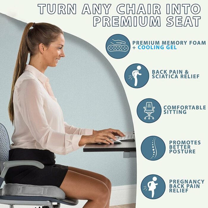 Killer Deals Back Support Gel Memory Foam Office Desk Chair Cushion - Image 6