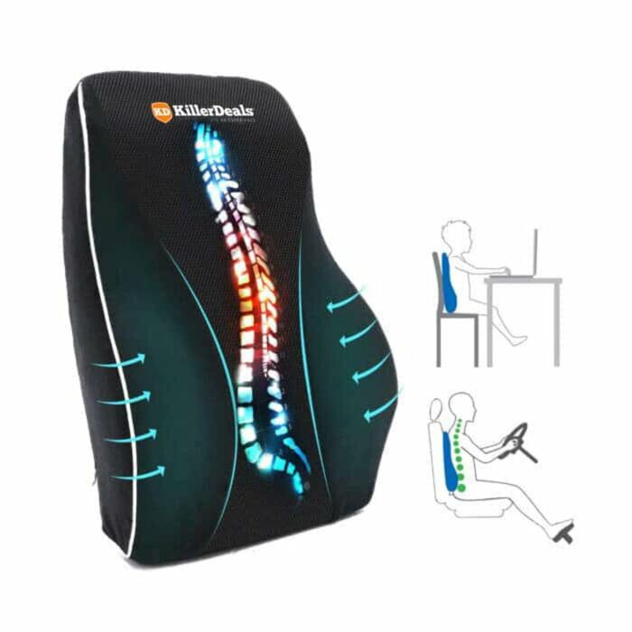 Killer Deals Home Office Chair Car Memory Foam Lumbar Back Support Cushion - Image 2