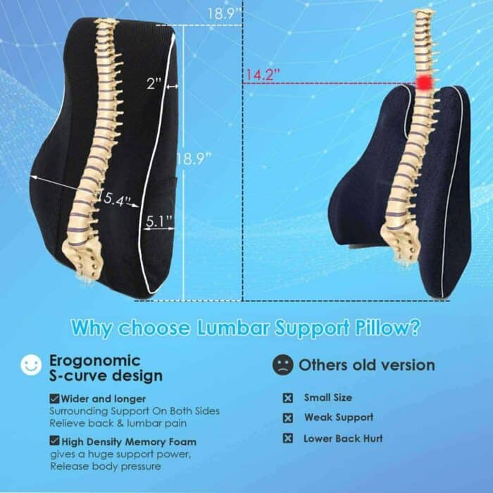 Killer Deals Home Office Chair Car Memory Foam Lumbar Back Support Cushion - Image 6