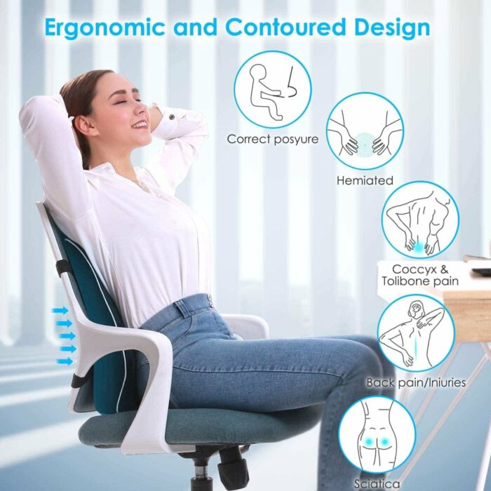 Killer Deals Home Office Chair Car Memory Foam Lumbar Back Support Cushion - Image 7