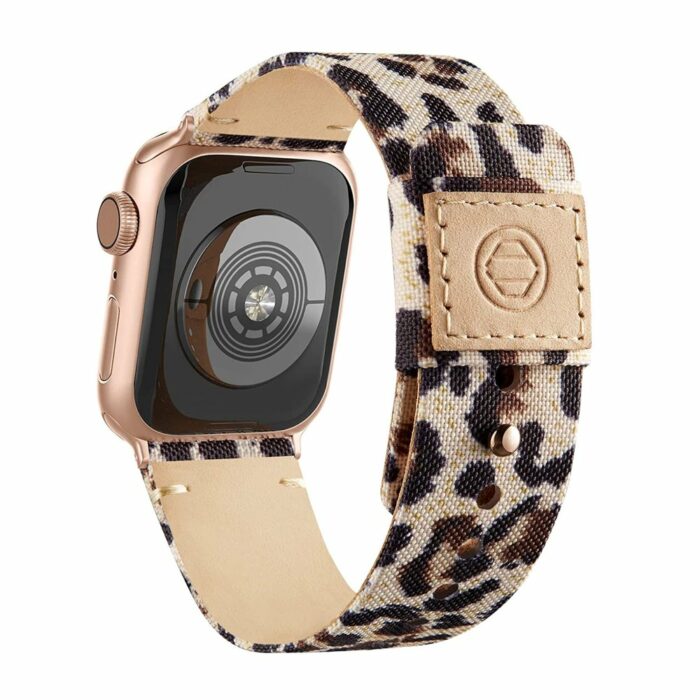 Killer Deals Nylon + Leather Strap for 38/40/41mm Apple Watch- Leopard - Image 2