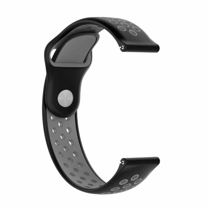 Killer Deals 22mm Silicone Strap for Amazfit Pace/ Stratos- Black + Grey - Image 2