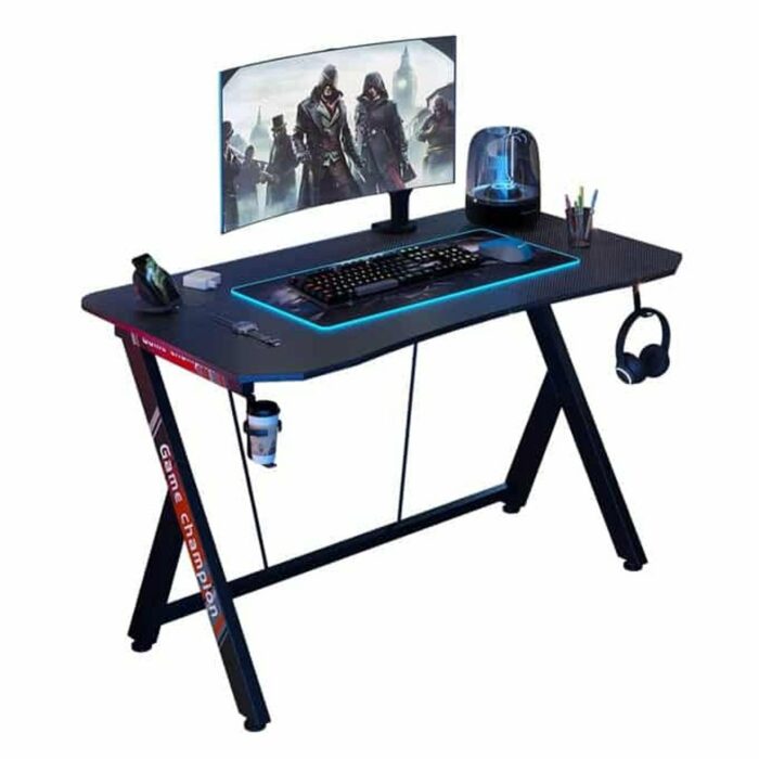 Killer Deals Ergonomic Legend Gaming Desk w/ Cup Holder & Headphone Rack - Image 2