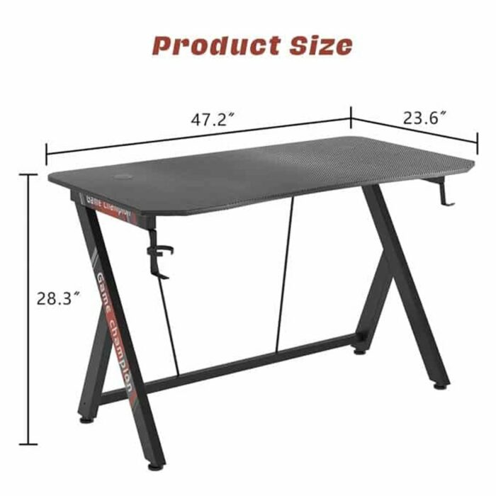 Killer Deals Ergonomic Legend Gaming Desk w/ Cup Holder & Headphone Rack - Image 3