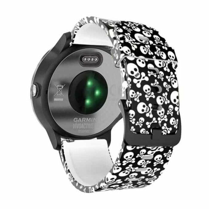 Killer Deals 20mm Universal Silicone Strap for Samsung/Huawei/Garmin- Skull - Image 3