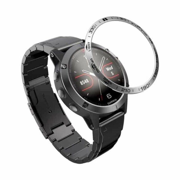 Killer Deals Adhesive Protective Anti-Scratch Bezel for Garmin Fenix 5S- Silver (End of Range) - Image 2