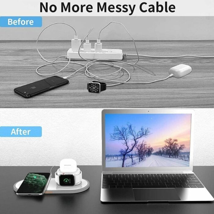 Killer Deals 3-in-1 Wireless Apple Charger for iPhone, iWatch & AirPods - Image 2