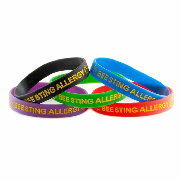 Killer Deals Emergency Bee Sting Allergy Medic Alert Silicone Bracelet x5 - Image 8