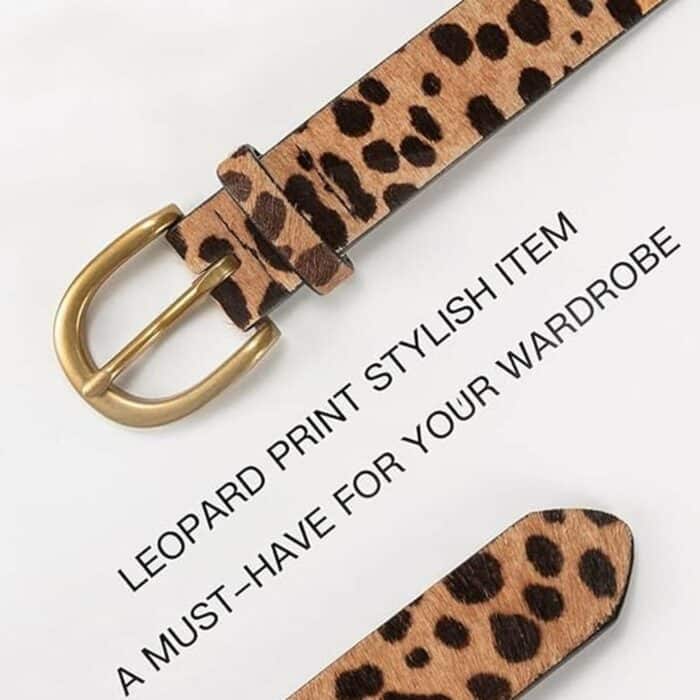Killer Deals Ladies Animal Leopard Print Genuine Leather Belt- 2.8cm Width - Image 3