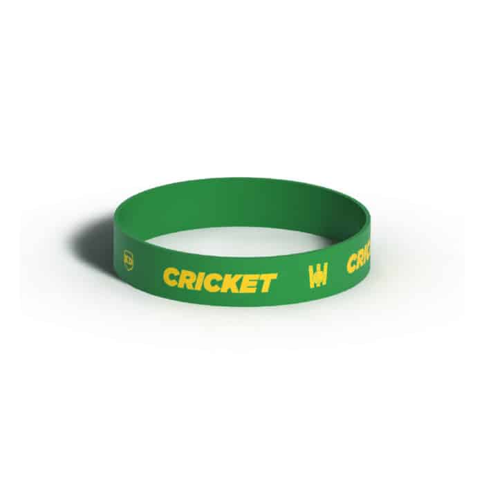 Killer Deals Debossed "Cricket" Silicone Wristband Bracelet- 3 Pack - Image 2