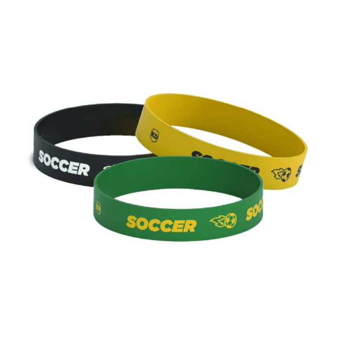 Killer Deals Debossed "Soccer" Silicone Wristband Bracelet- 3 Pack - Image 9