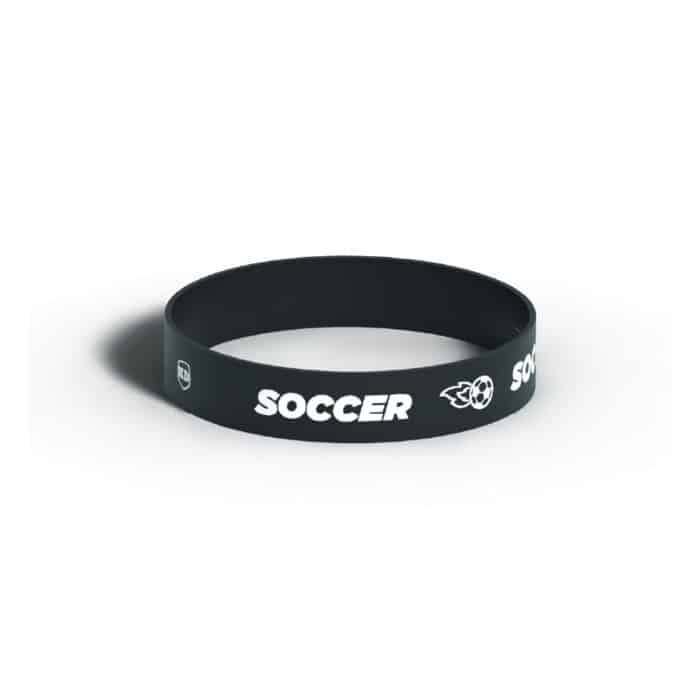 Killer Deals Debossed "Soccer" Silicone Wristband Bracelet- 3 Pack - Image 3