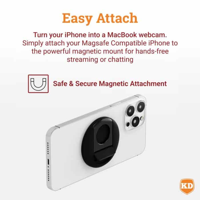 Killer Deals iPhone MagSafe Camera Mount for MacBook Pro/ Air- iPhone to Webcam - Image 5