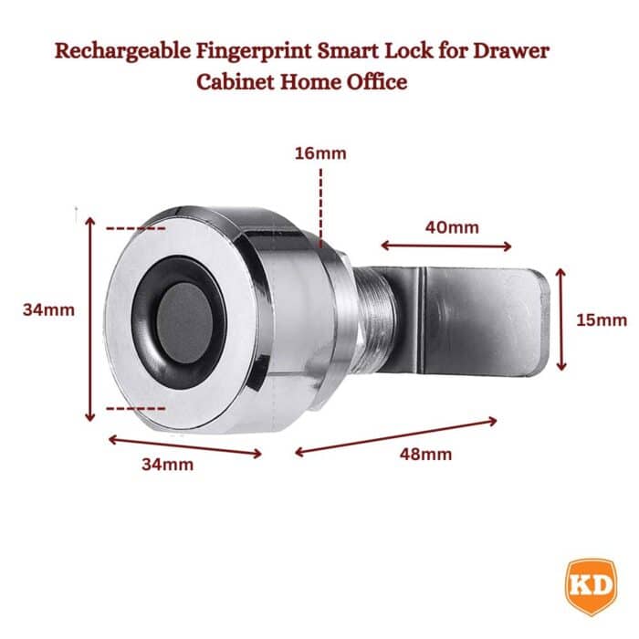 Killer Deals Rechargeable Fingerprint Smart Lock for Drawer Cabinet Home Office - Image 4