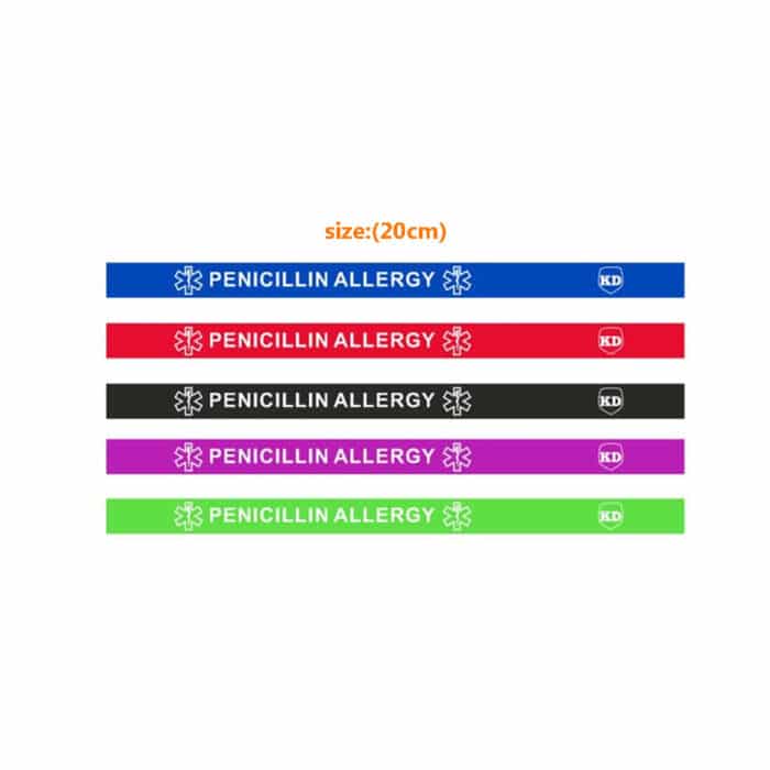 Killer Deals Penicillin Allergy Medical Alert Silicone Bracelet x5- M/L - Image 4