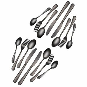 Killer Deals kitchen cutlery stainless steel dining set ?Black (x16) Combo
