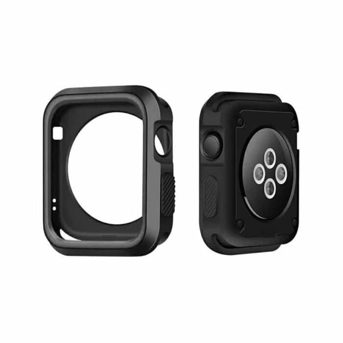 Killer Deals Silicone Strap & Bumper Case Combo for 42mm Apple Watch- Black & Grey - Image 3