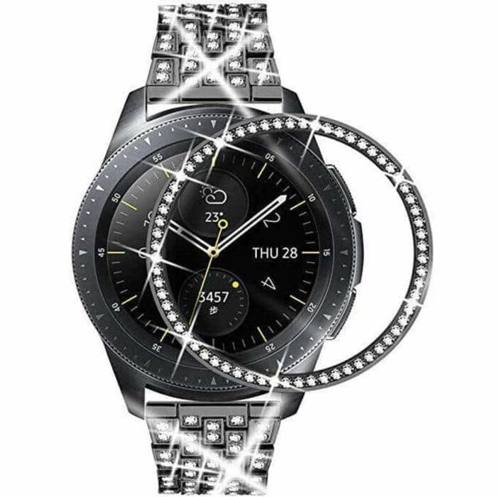 Killer Deals Shiny Steel Strap + Bezel Combo for Samsung Galaxy- Black- S/M - Image 2