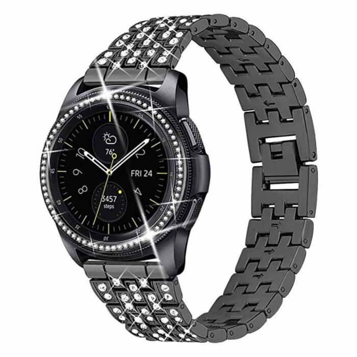 Killer Deals Shiny Steel Strap + Bezel Combo for Samsung Galaxy- Black- S/M - Image 3