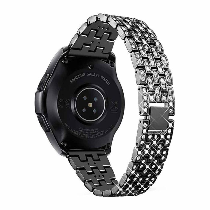 Killer Deals Shiny Steel Strap + Bezel Combo for Samsung Galaxy- Black- S/M - Image 4