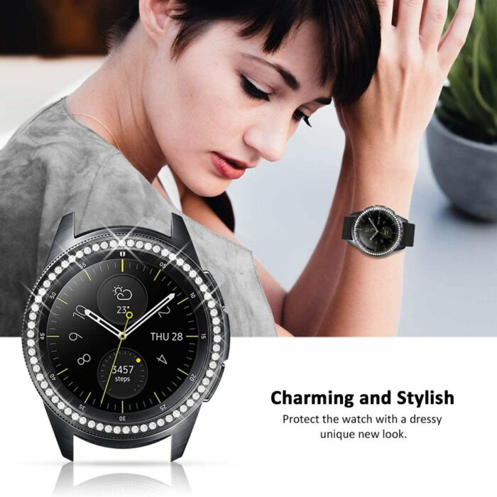 Killer Deals Shiny Steel Strap + Bezel Combo for Samsung Galaxy- Black- S/M - Image 6