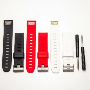 Killer Deals Silicone Strap for 22mm Garmin Fenix 5/6 B/W/R- Combo (S-GFX522MM-COMBO)