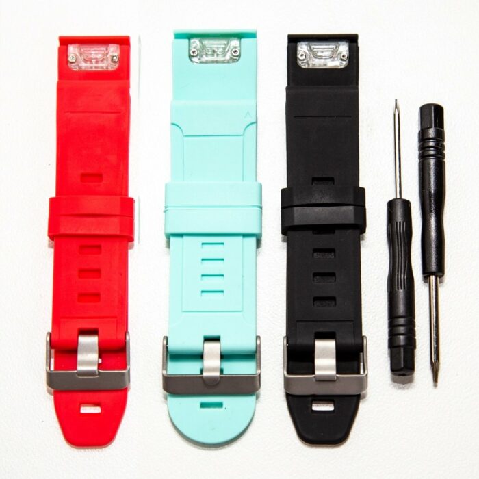 Killer Deals Silicone Strap for 22mm Garmin Fenix 5/6 Watch B/R/FB - Combo1 (S-GFX522MM-COMBO1)