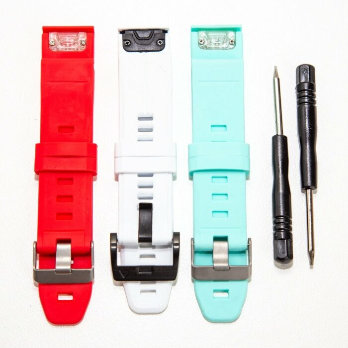 Killer Deals Silicone Strap for 22mm Garmin Fenix 5/6 Watch R/W/FB- Combo2 (S-GFX522MM-COMBO2)