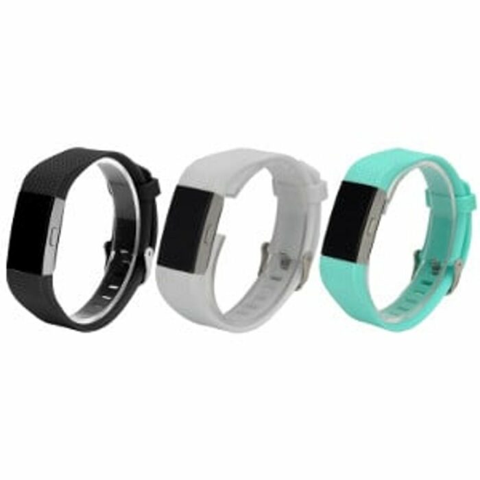 Killer Deals Fitbit Charge 2 Silicone Strap Combo /x3 (M-L) White, F.Blue, Black