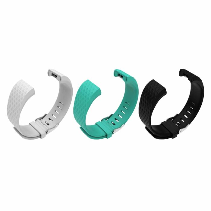 Killer Deals Fitbit Charge 2 Silicone Strap Combo /x3 (M-L) White, F.Blue, Black - Image 2