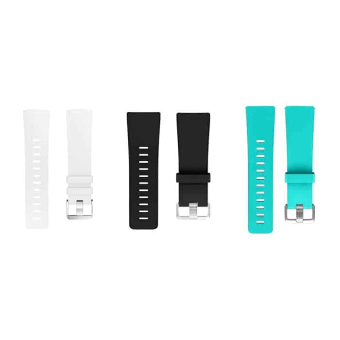 Killer Deals Silicone Strap Combo for Fitbit Versa/ 2- White, Black, Teal- S/M