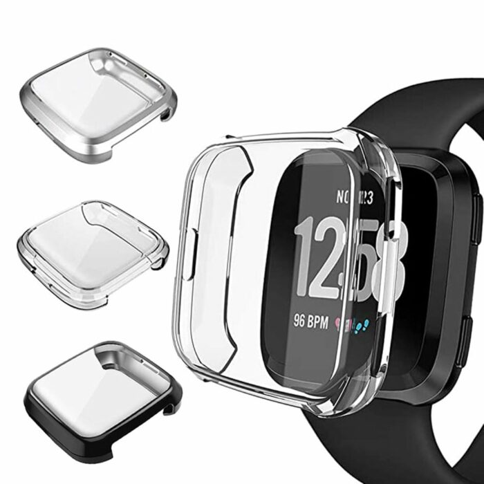 Killer Deals Fitbit Versa TPU protective cases - (x3) Clear, Black, Silver Combo - Image 2