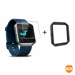 70183-700×700-1 Killer Deals Metal Bezel Frame + Glass Protector for Fitbit Blaze- Black - Combo