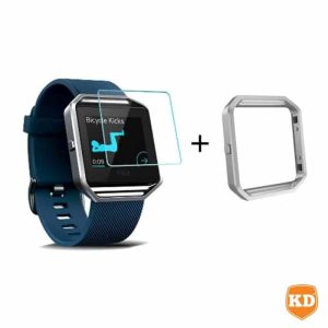 70184-700×700-1 Killer Deals Metal Bezel Frame + Glass Protector for Fitbit Blaze- Silver - Combo