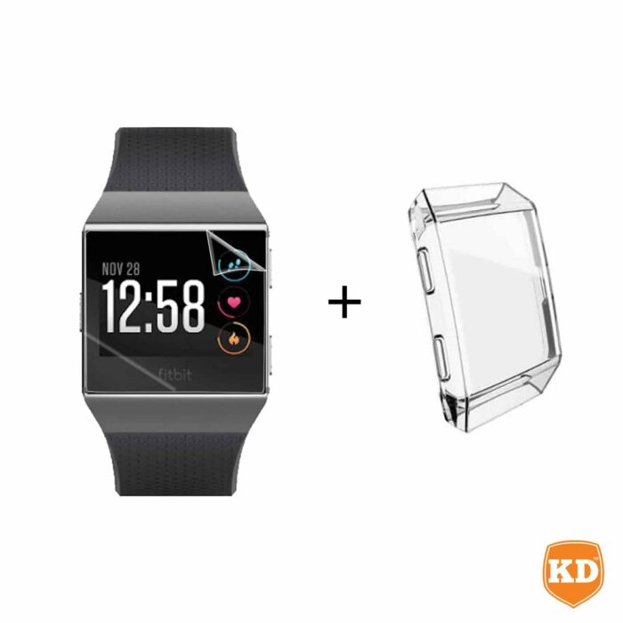 Killer Deals Replacement TPU Case + Screen Protector Film Combo for Fitbit Ionic- Clear