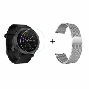 Killer Deals 20mm Milanese Strap + Glass Screen for Garmin Vivoactive 3