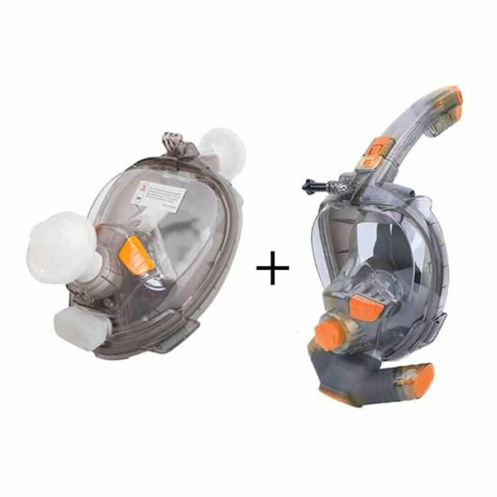 Killer Deals Adult Full-Face Anti-Fog Leak-Proof Adjustable Swim/Snorkel/Diving Mask + Killer Deals swim dive snorkel full face underwater breathing mask + (x2) Adapters Combo