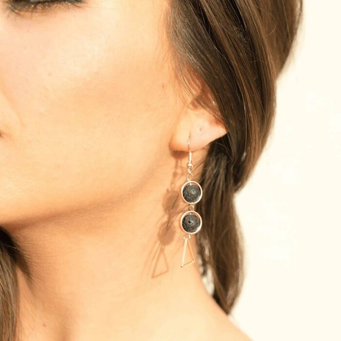Killer Deals Feather/Triangle Lava Stone Diffuser/Aromatherapy Earrings Combo - Image 6
