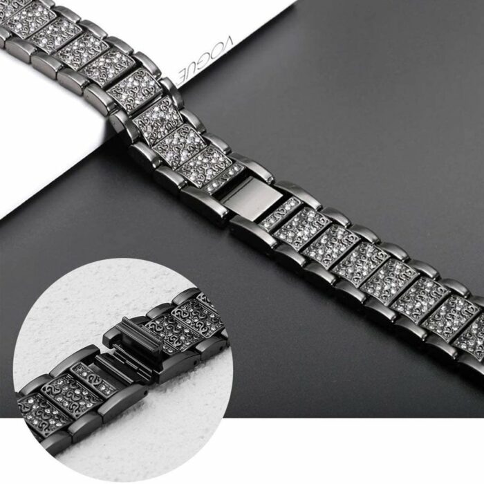 Killer Deals 26mm Garmin Fenix 6X Sparkling Stainless-Steel Strap Silver/Black/Rose Gold Combo - Image 3