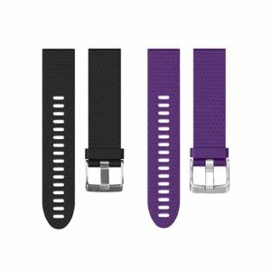 70308-700×700-1 Killer Deals 20mm Silicone Strap for Garmin Fenix 5S/6S Plus- Black/Purple Combo