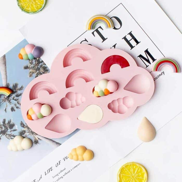 Killer Deals 3D Rectangular Cloud & Rainbow/Unicorn Silicone Baking Mould- Combo - Image 6