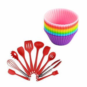 70324-700×700-1 Killer Deals 10-Piece Baking/Cooking Silicone Utensil Set & Muffin Mould Combo