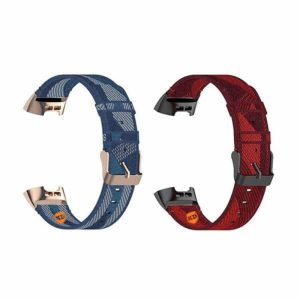 70362-700×700-1 Killer Deals Nylon Strap for Fitbit Charge 3/SE/4- Navy + Red Combo